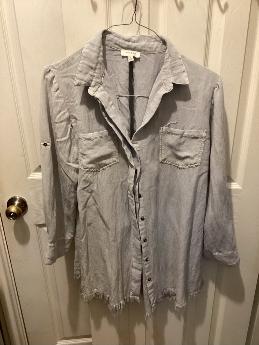 Umgee Light Gray Button-Front Shirt
